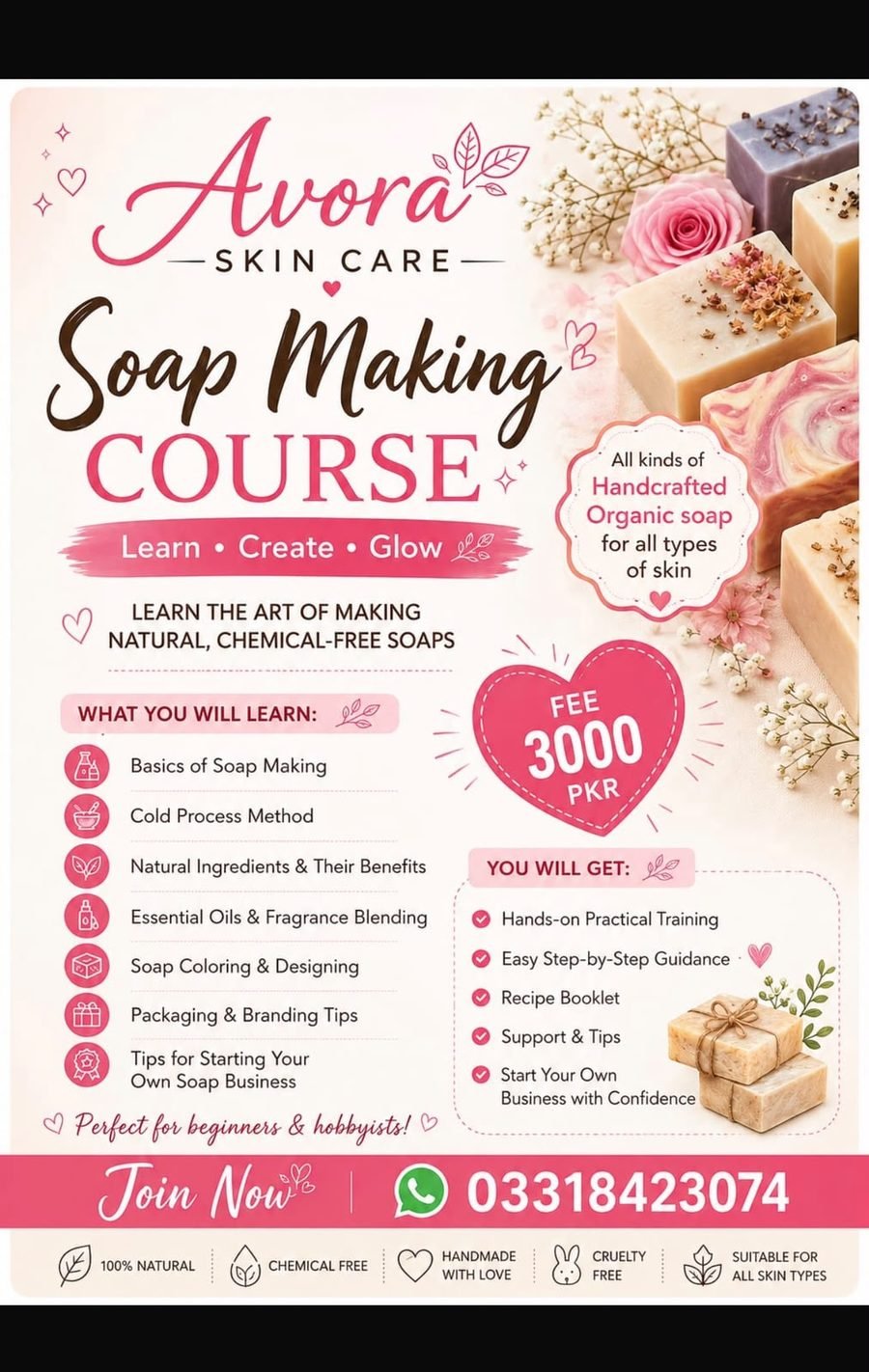 AVORA Soap Making Course poster